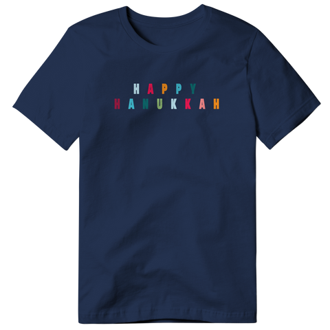 HAPPY HANUKKAH MULIT-COLORED T-SHIRT